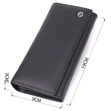 Вместительный кошелек для женщин из натуральной кожи ST Leather 23097 Черный