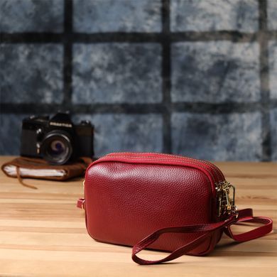 Сумка на три отделения для женщин из натуральной кожи Vintage 22889 Бордовый