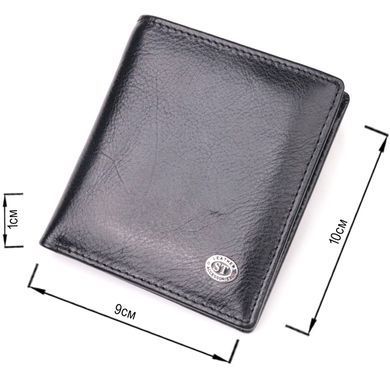 Компактний гаманець для грошей із натуральної гладкої шкіри ST Leather 19418 Чорний
