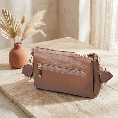 Женская стильная сумка через плече из натуральной кожи Vintage 22288 Бежевая