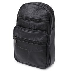 Компактна шкіряна чоловіча сумка через плече Vintage 20000 Чорний