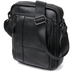 Добротна шкіряна чоловіча сумка Vintage 20677 Чорний