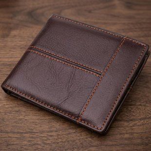 Горизонтальный стильный кошелек из натуральной кожи Vintage 22888 Коричневый