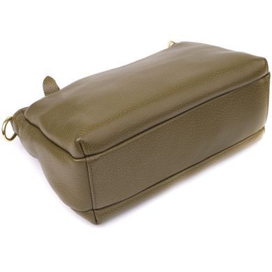 Шкіряна сумка із щільним дном для жінок Vintage 22984 Оливковий