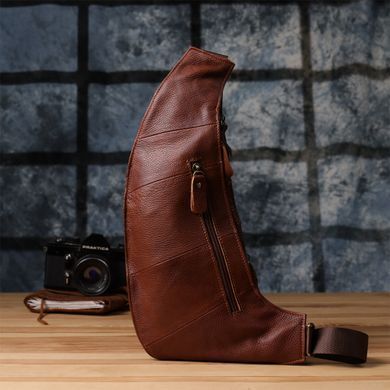 Чоловіча сумка через плече із зернистої натуральної шкіри Vintage 22966 Коричневий