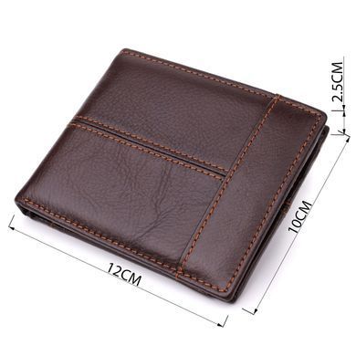 Горизонтальный стильный кошелек из натуральной кожи Vintage 22888 Коричневый