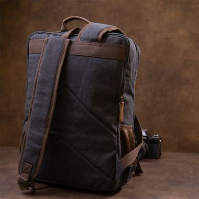 Рюкзак текстильний дорожній унісекс на два відділення Vintage 20611 Чорний