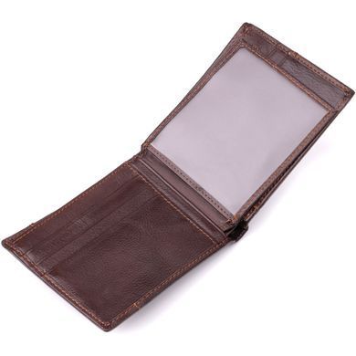 Горизонтальный стильный кошелек из натуральной кожи Vintage 22888 Коричневый