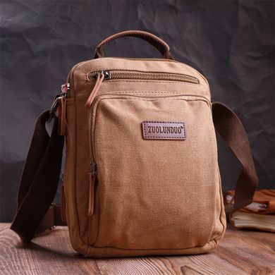Отличная вертикальная сумка для мужчин из текстиля Vintage 22236 Коричневый