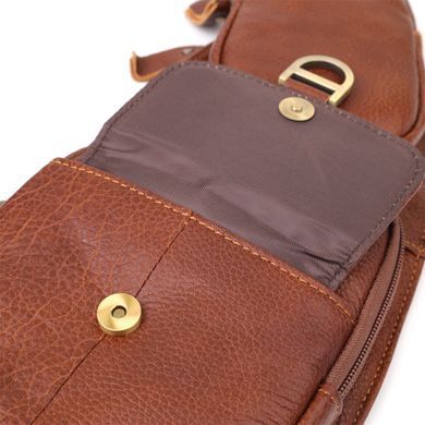 Чоловіча сумка через плече із зернистої натуральної шкіри Vintage 22966 Коричневий