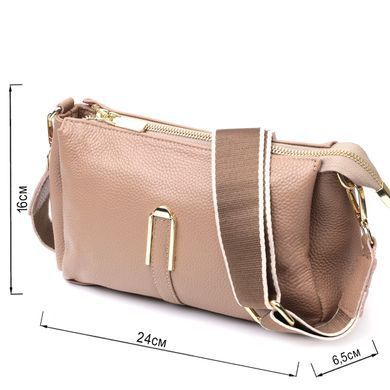 Оригинальная сумка через плече из натуральной кожи Vintage 22289 Бежевая