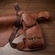 Мужская сумка через плечо из зернистой натуральной кожи Vintage 22966 Коричневый
