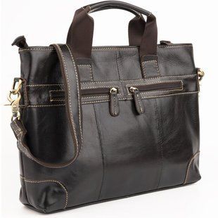 Сумка під ноутбук з гладкої шкіри Vintage 14890 Коричнева