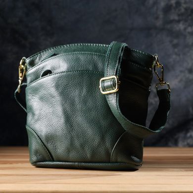 Компактна жіноча сумка з натуральної шкіри sale_15120 Vintage Зелений