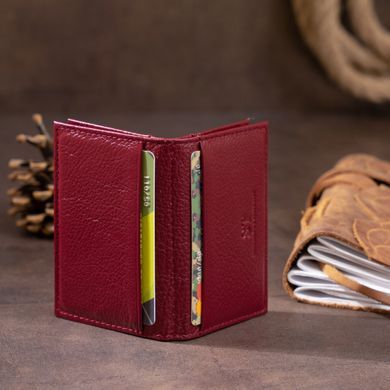 Визитница-книжка ST Leather 19218 Бордовая