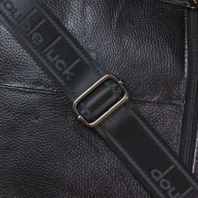 Містка шкіряна чоловіча сумка Vintage 20683 Чорний