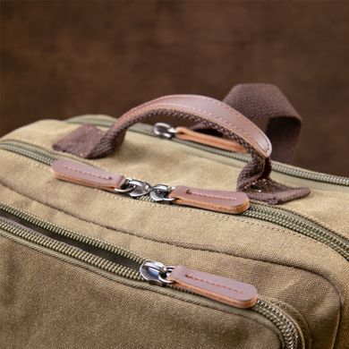 Рюкзак текстильний дорожній унісекс на два відділення Vintage 20612 Зелений