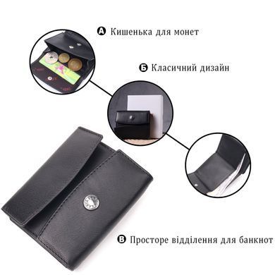 Очень необычный женский кошелек из натуральной кожи KARYA 21339 Черный