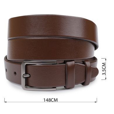 Стильный кожаный мужской ремень батал Vintage 20713 Коричневый