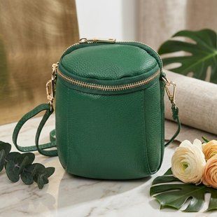 Цікава сумка для жінок з м'якої натуральної шкіри Vintage 22341 Зелена
