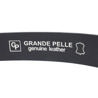 Стильний ремінь під джинси з натуральної шкіри GRANDE PELLE 11684 Чорний
