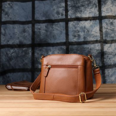 Женская сумка на три отделения из натуральной кожи Vintage 22975 Рыжий