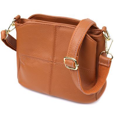 Женская сумка на три отделения из натуральной кожи Vintage 22975 Рыжий