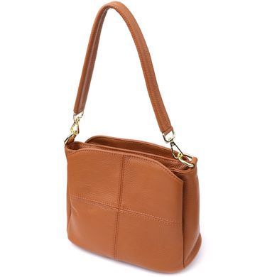 Женская сумка на три отделения из натуральной кожи Vintage 22975 Рыжий