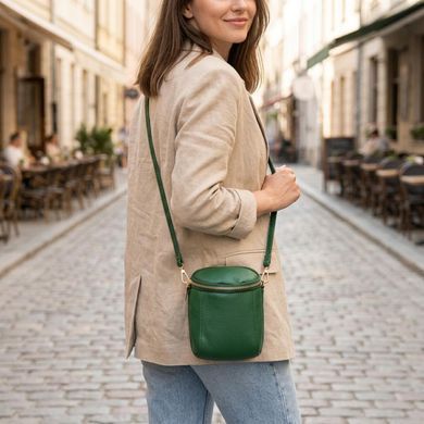 Цікава сумка для жінок з м'якої натуральної шкіри Vintage 22341 Зелена