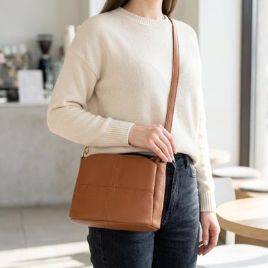 Женская сумка на три отделения из натуральной кожи Vintage 22975 Рыжий
