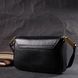 Лаконичная сумка с жестким каркасом из натуральной кожи Vintage 22391 Черная