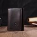 Зручний чоловічий гаманець у три складання GRANDE PELLE 16787 Темно-коричневий