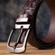 Ремень мужской CROCODILE LEATHER 18178 из натуральной кожи крокодила Коричневый