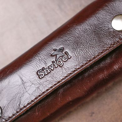 Зручна шкіряна ключниця Shvigel 16534 Коричневий