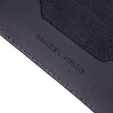 Стильна обкладинка на паспорт у вінтажній шкірі Карта GRANDE PELLE 16770 Чорна