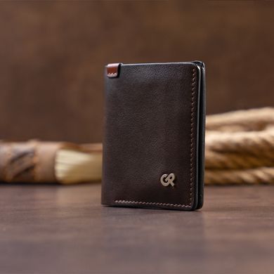 Вертикальне портмоне-кредитниця комбі в гладкій шкірі GRANDE PELLE 11328 Коричневе