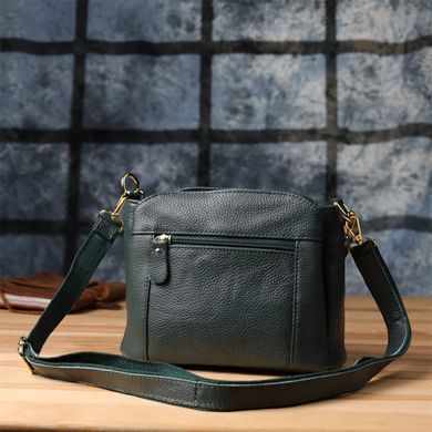 Шкіряна сумка для жінок з трьома відділеннями Vintage 22977 Зелений