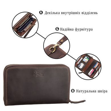Чоловічий клатч SHVIGEL 11083 шкіряний Коричневий