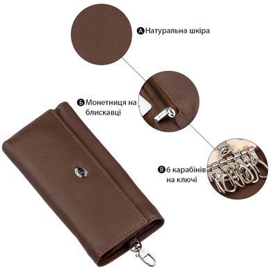 Чоловічий універсальний гаманець з ключницею ST Leather 18840 Коричневий