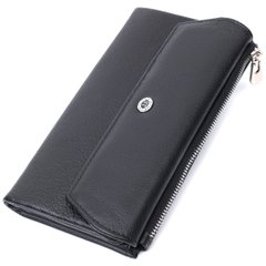 Женское портмоне с блоком для карт из натуральной кожи ST Leather 22698 Черный