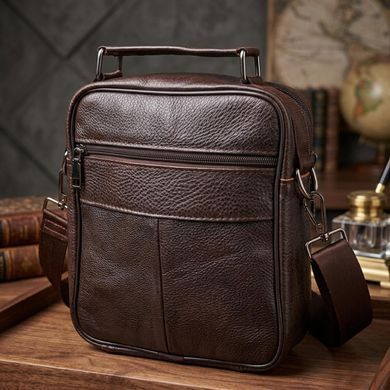 Практична чоловіча сумка шкіряна 21274 Vintage Коричнева