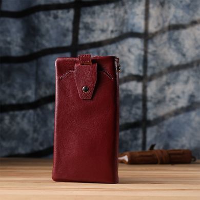 Кожаный женский кошелек-клатч с отделением под телефон ST Leather 23102 Бордовый