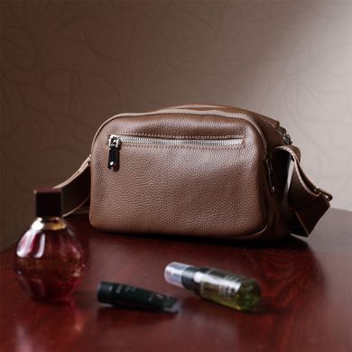 Модная сумка на каждый день с двумя отделениями из натуральной кожи Vintage 22596 Коричневый