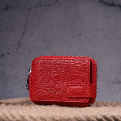 Женский кошелек на молнии из натуральной кожи KARYA 21342 Красный