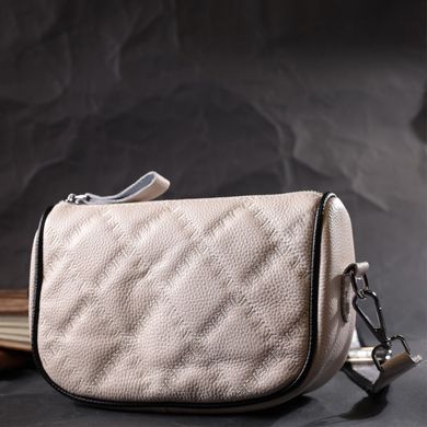 Женская сумка кросс-боди полукруглого формата из натуральной кожи Vintage 22393 Белая
