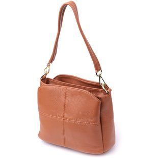 Чудова сумка жіноча з твердим дном з натуральної шкіри Vintage sale_15108 Рудий