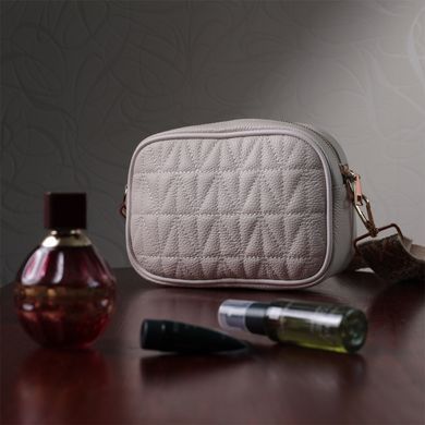 Стильная стеганая женская сумка из натуральной кожи Vintage 22611 Белый