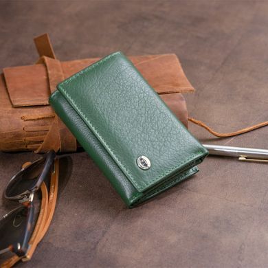 Горизонтальне портмоне зі шкіри унісекс на магніті ST Leather 19332 Зелене