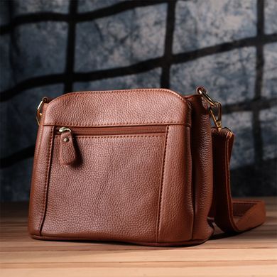 Замечательная женская сумка с твердым дном из натуральной кожи Vintage sale_15108 Рыжий