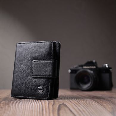 Женский кошелек с монетницей и блоком для пропусков из натуральной кожи ST Leather 22713 Черный